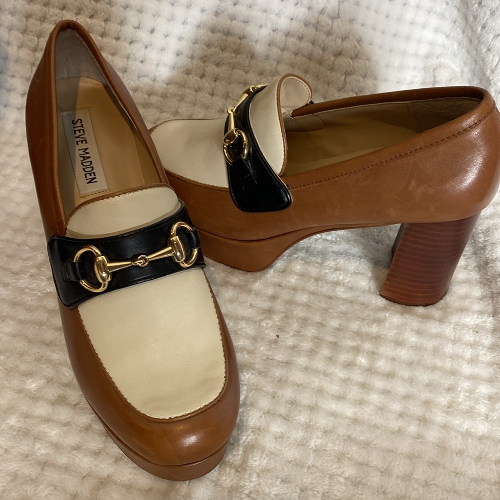Steve Madden Women's Brown and Cream Loafers